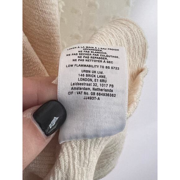 Maeve by Anthropologie Textured-Sleeve Round Neck Blouse Top Cream Women's XL - Picture 9 of 11